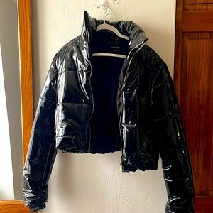 FASHIONNOVA Shiny Puffer Jacket🖤